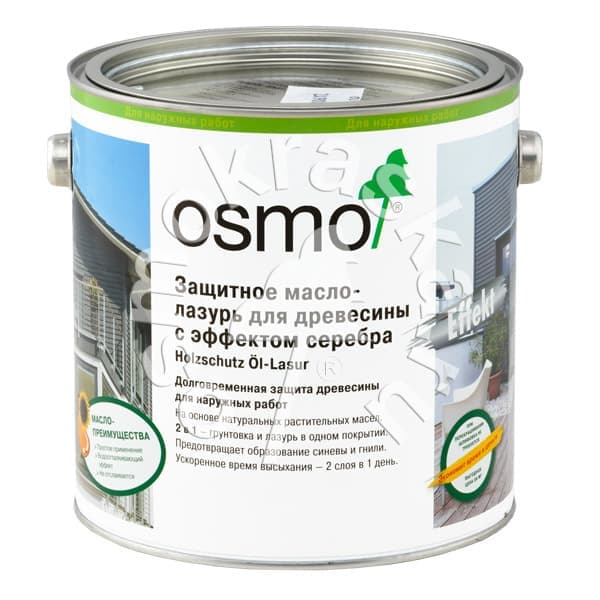 Защитное масло-лазурь для древесины с эффектом серебра